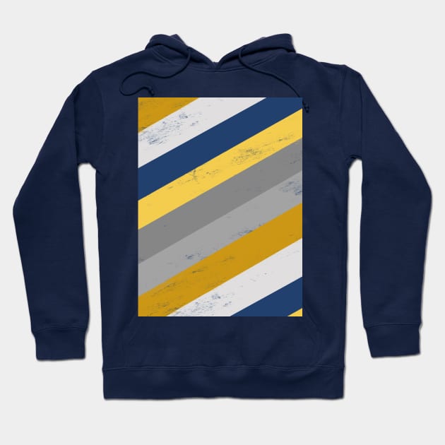 Navy, Mustard and Grey Stripes Hoodie by OneThreeSix